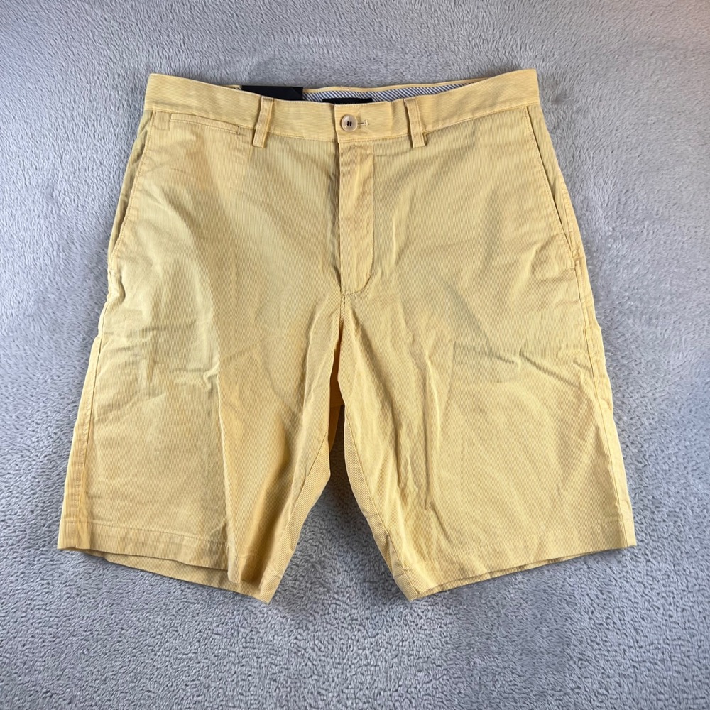 NWT Banana Republic Mens 33 Yellow White Striped Corded Cotton Shorts 100103-01